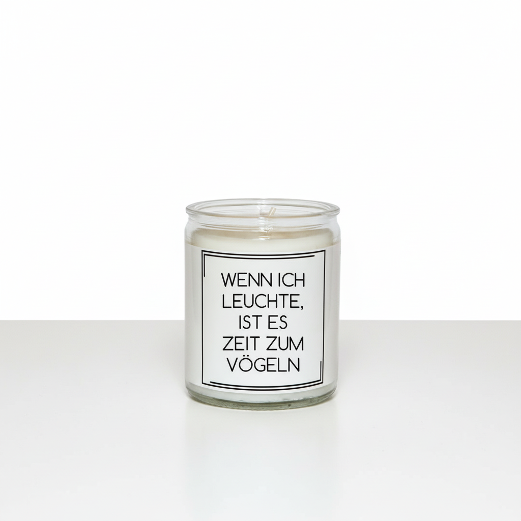 Witzige Kerze mit Spruch - vegan und nachhaltig