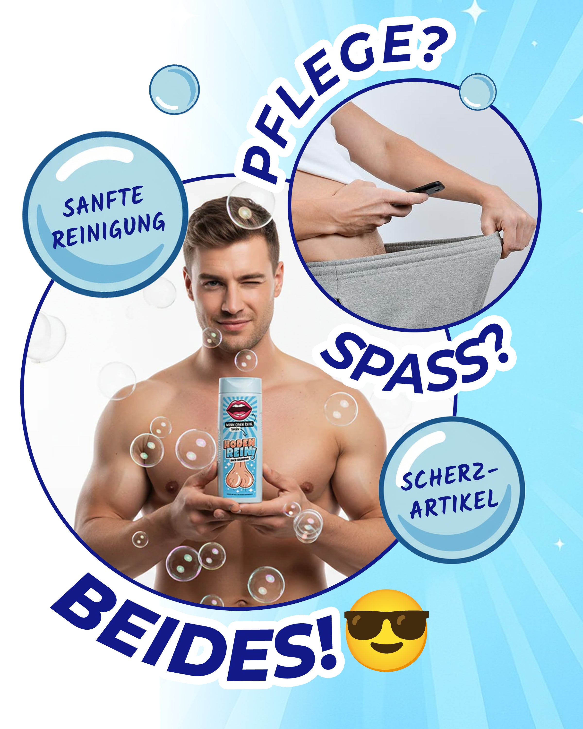 Hoden Rein Duschgel – Lustiges Männer Duschgel (Sackschampoo)