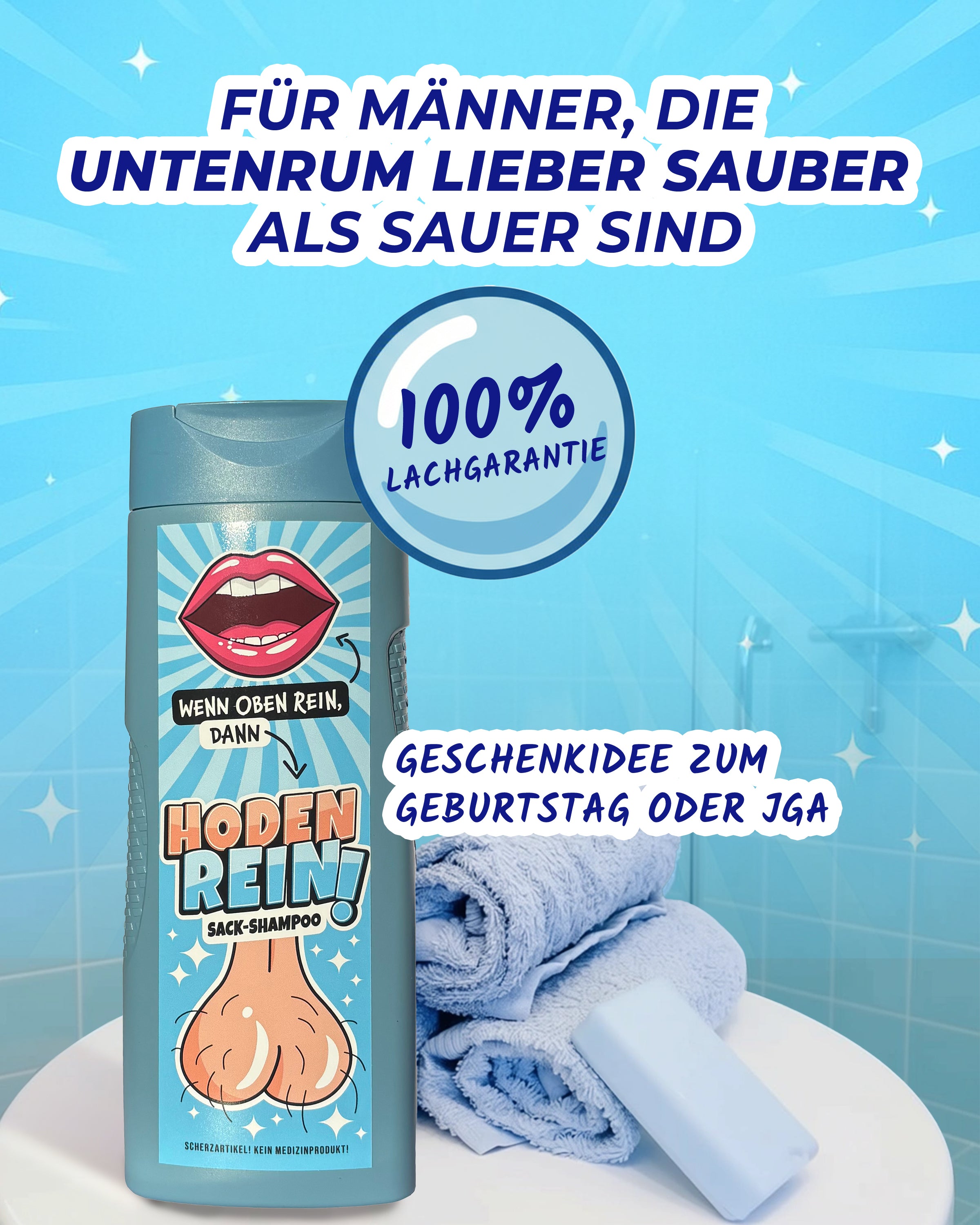 Hoden Rein Duschgel – Lustiges Männer Duschgel (Sackschampoo)