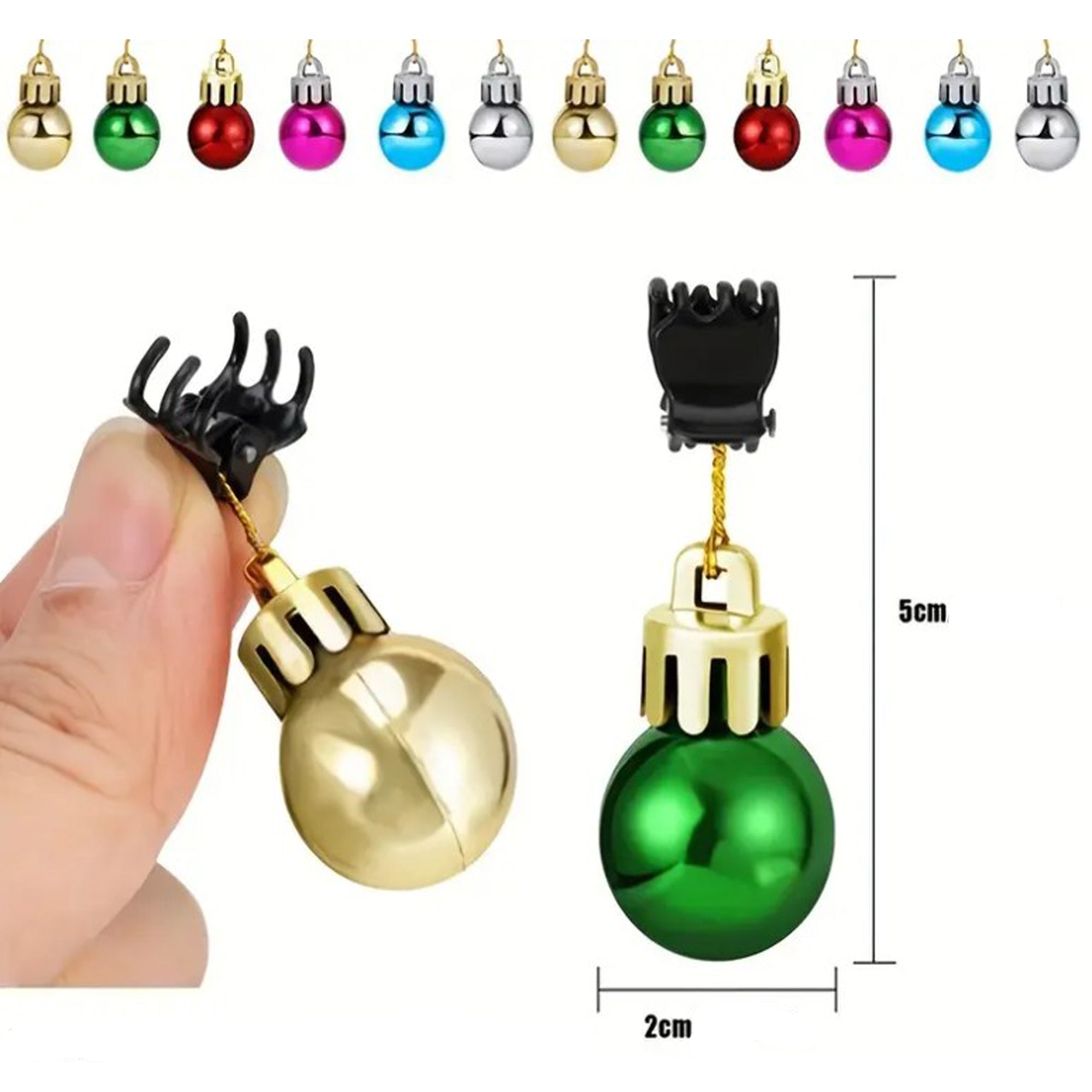 10 Bunte Weihnachtskugeln für Bart & Haare – Lustiger Bartschmuck Weihnachten – Mini Weihnachtsdeko für Männer & Frauen – Weihnachts Accessoires mit Clips – Festlicher Spaß & Geschenkidee