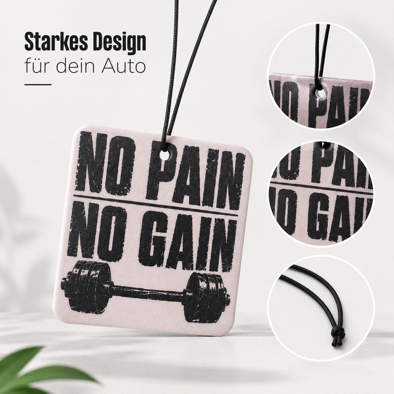 No Pain No Gain Duftbaum fürs Auto - Fitnessfans, Bodybuilder & Gym Bros