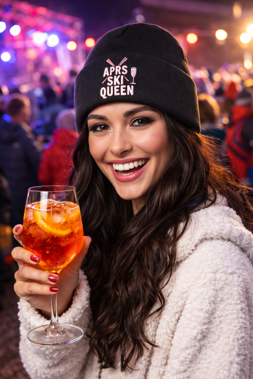 Après Ski Mützen „APRS SKI QUEEN“ – Wintermütze für Skihaserl - Skipiste, Hüttengaudi