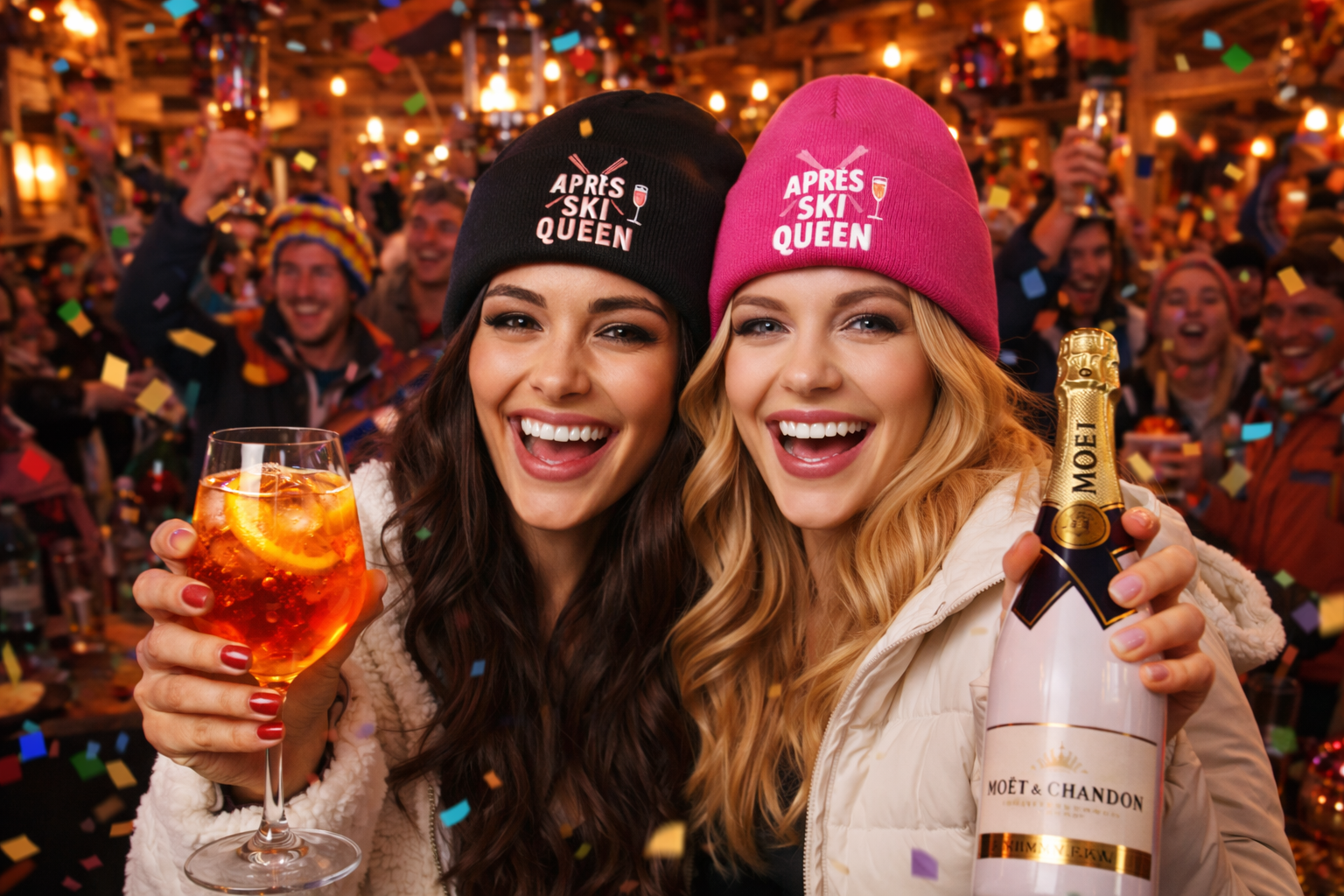 Après Ski Mützen „APRS SKI QUEEN“ – Wintermütze für Skihaserl - Skipiste, Hüttengaudi