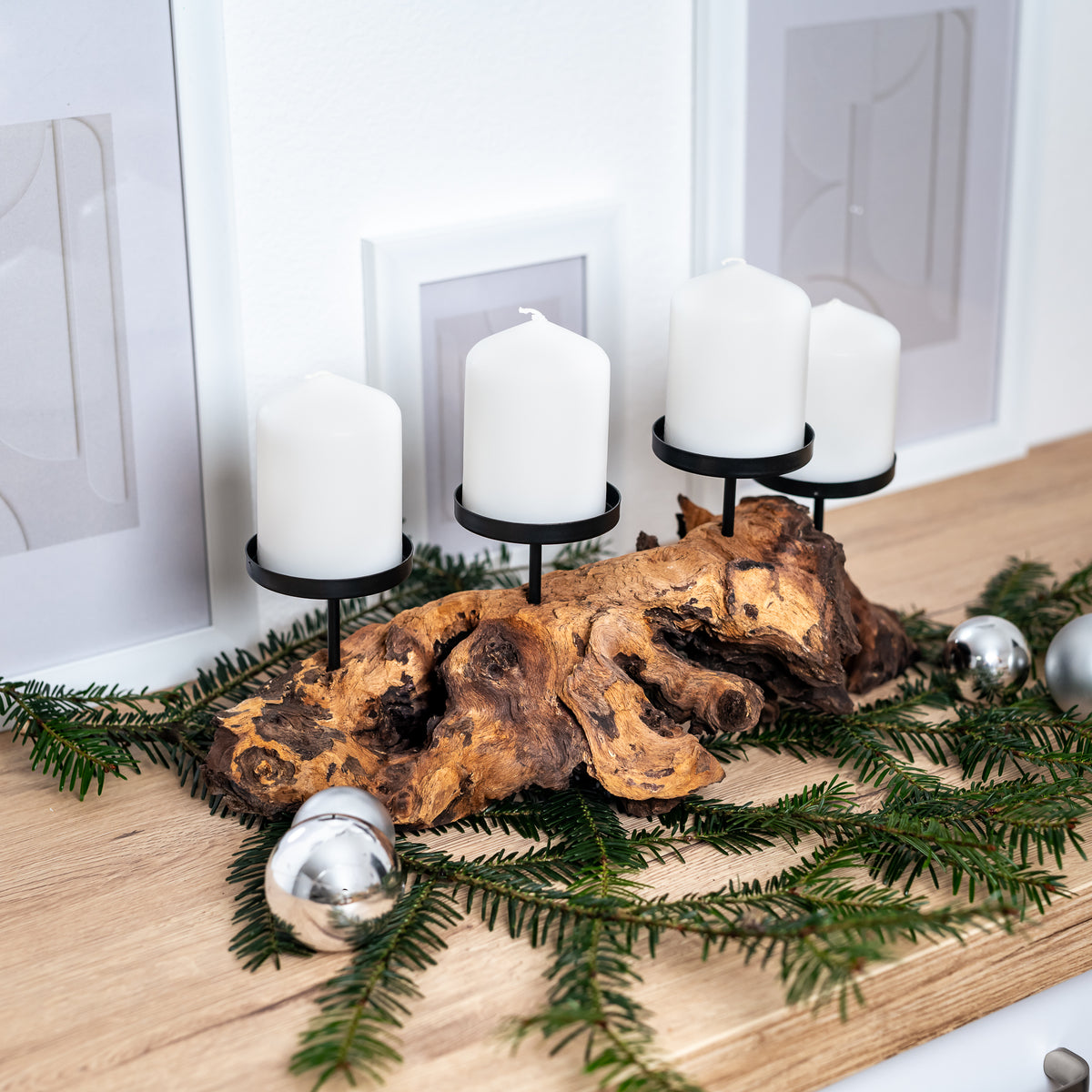 Echtholzwurzel Kerzenständer - Kerzenhalter auf einer echten Holzwurzel - mega Design