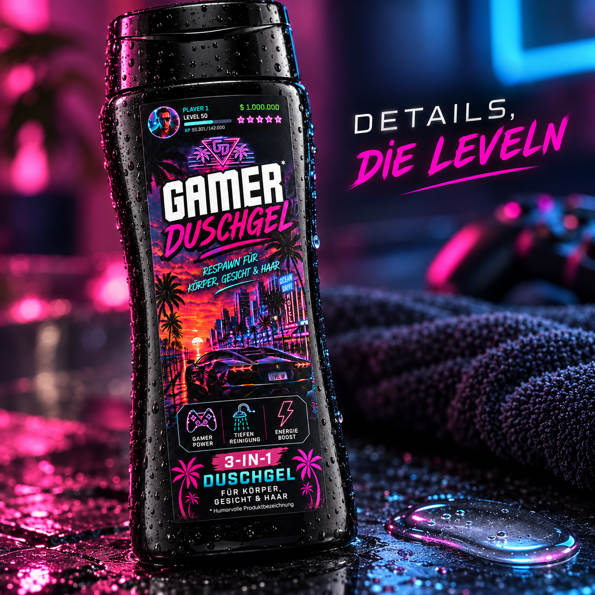 Gamer Duschgel – lustiges 3-in-1 Duschgel & Geschenk für Gamer & Nerd's