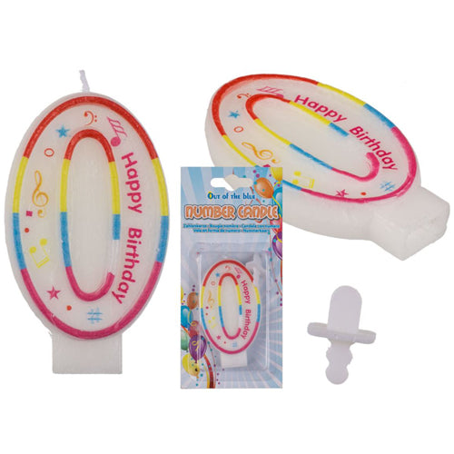 Zahlenkerze Kerze für Geburtstagskuchen Geburtstagstorte Kuchen Torte Geburtstag Kerzenzahl 0