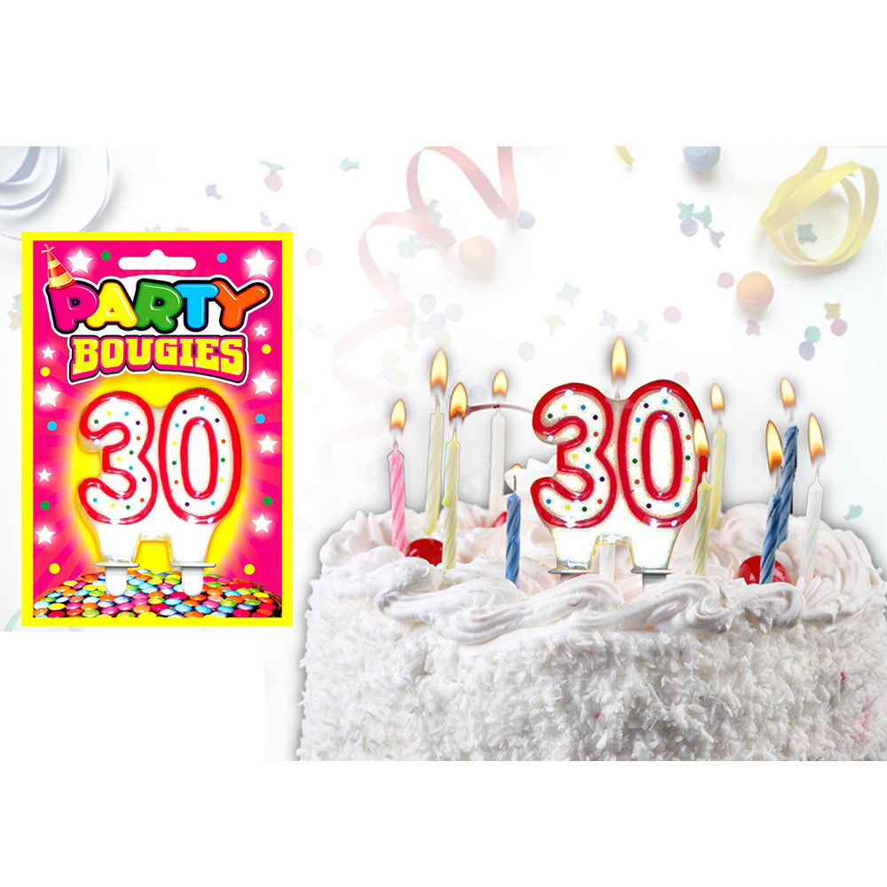 Zahlenkerze Kerze für Geburtstagskuchen Geburtstagstorte Kuchen Torte Geburtstag Kerzenzahl 30