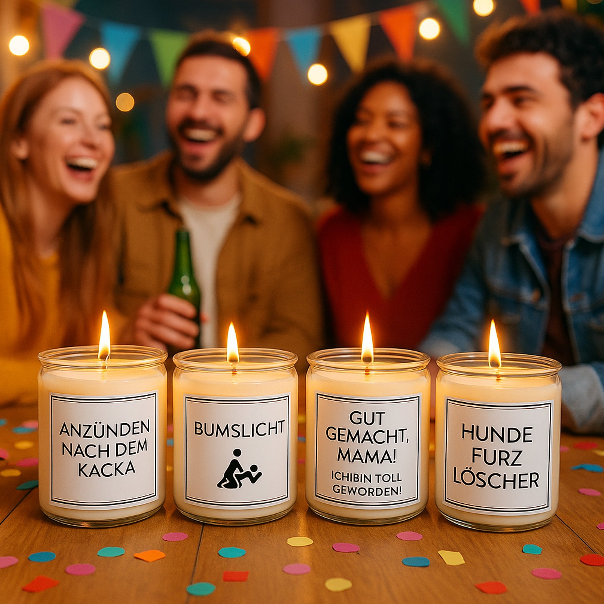 Witzige Kerze mit Spruch - vegan und nachhaltig