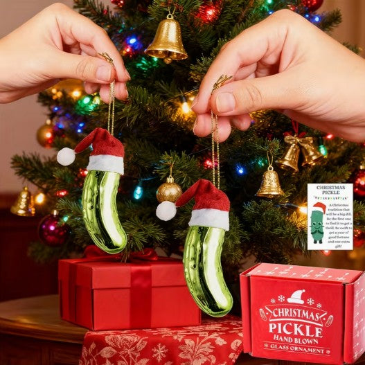 Weihnachtsgurke Christbaumschmuck – handgefertigt – Weihnachtsbaum Geschenkbox, Wichtelgeschenk, Weihnachtsgeschenk