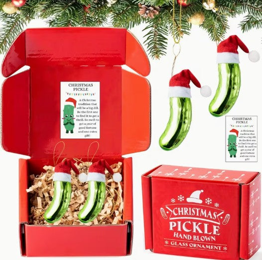 Weihnachtsgurke Christbaumschmuck – handgefertigt – Weihnachtsbaum Geschenkbox, Wichtelgeschenk, Weihnachtsgeschenk