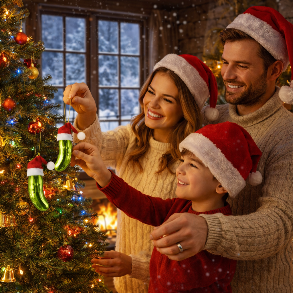 Weihnachtsgurke Christbaumschmuck – handgefertigt – Weihnachtsbaum Geschenkbox, Wichtelgeschenk, Weihnachtsgeschenk