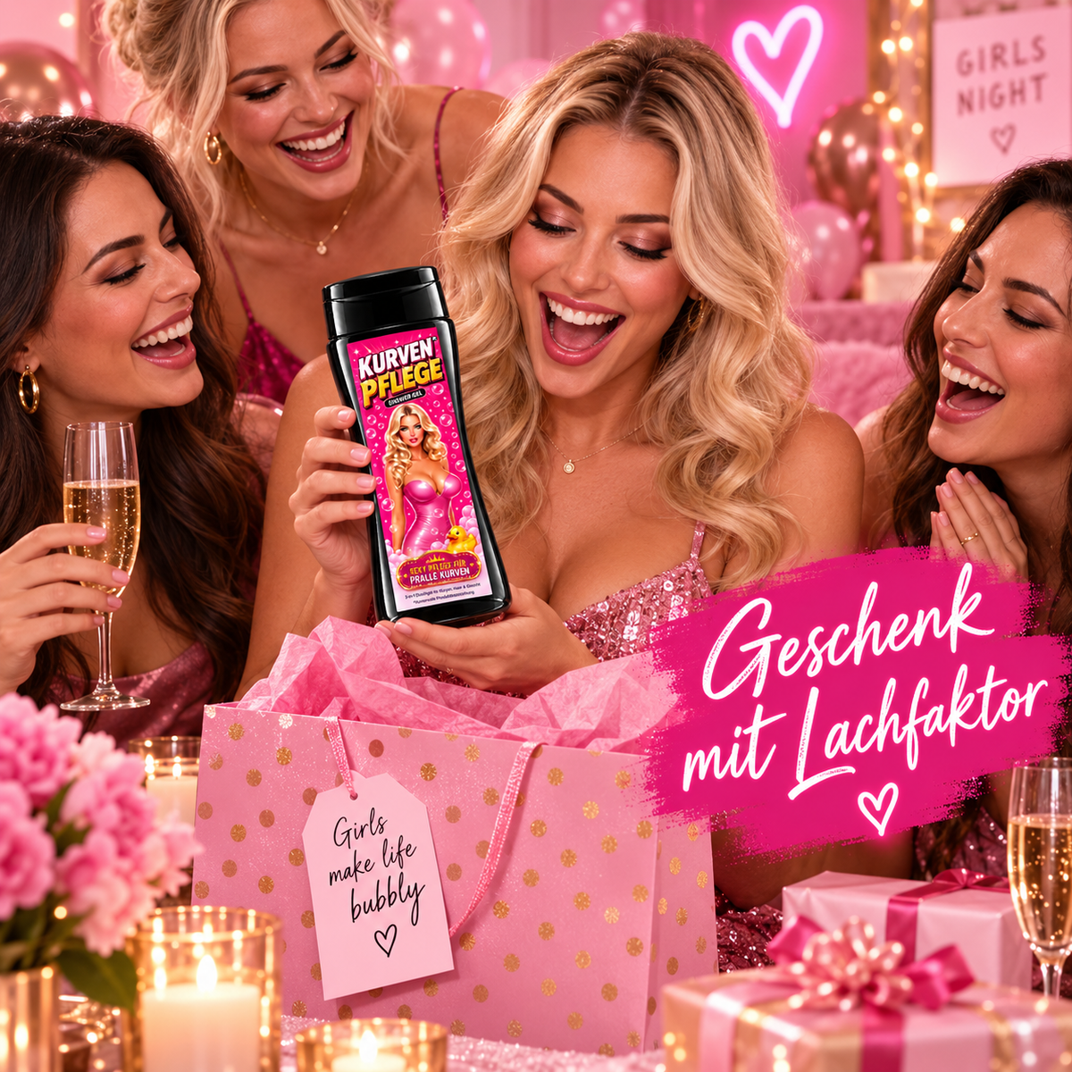 Kurven Pflege Duschgel – Lustiges Geschenk für die beste Freundin