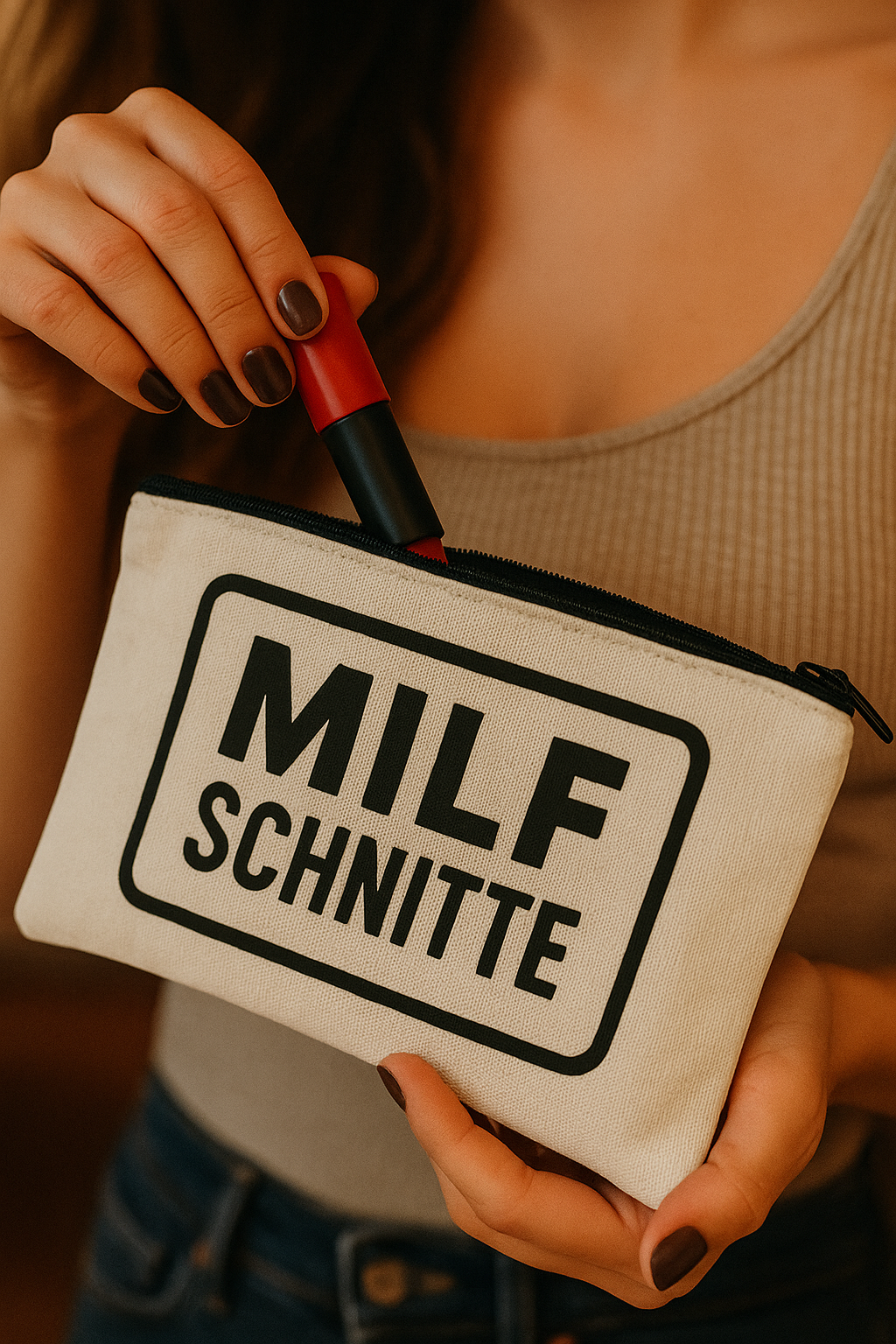 Milfschnitte Tasche Kosmetiktasche Geschenk Geschenkidee