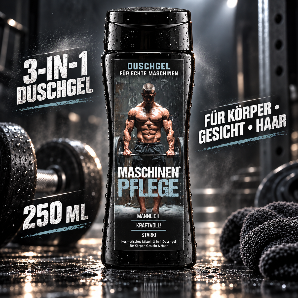 Maschinenpflege Duschgel – lustiges Duschgel für Männer, witziges Geschenk für Bodybuilder, Fitness Fans