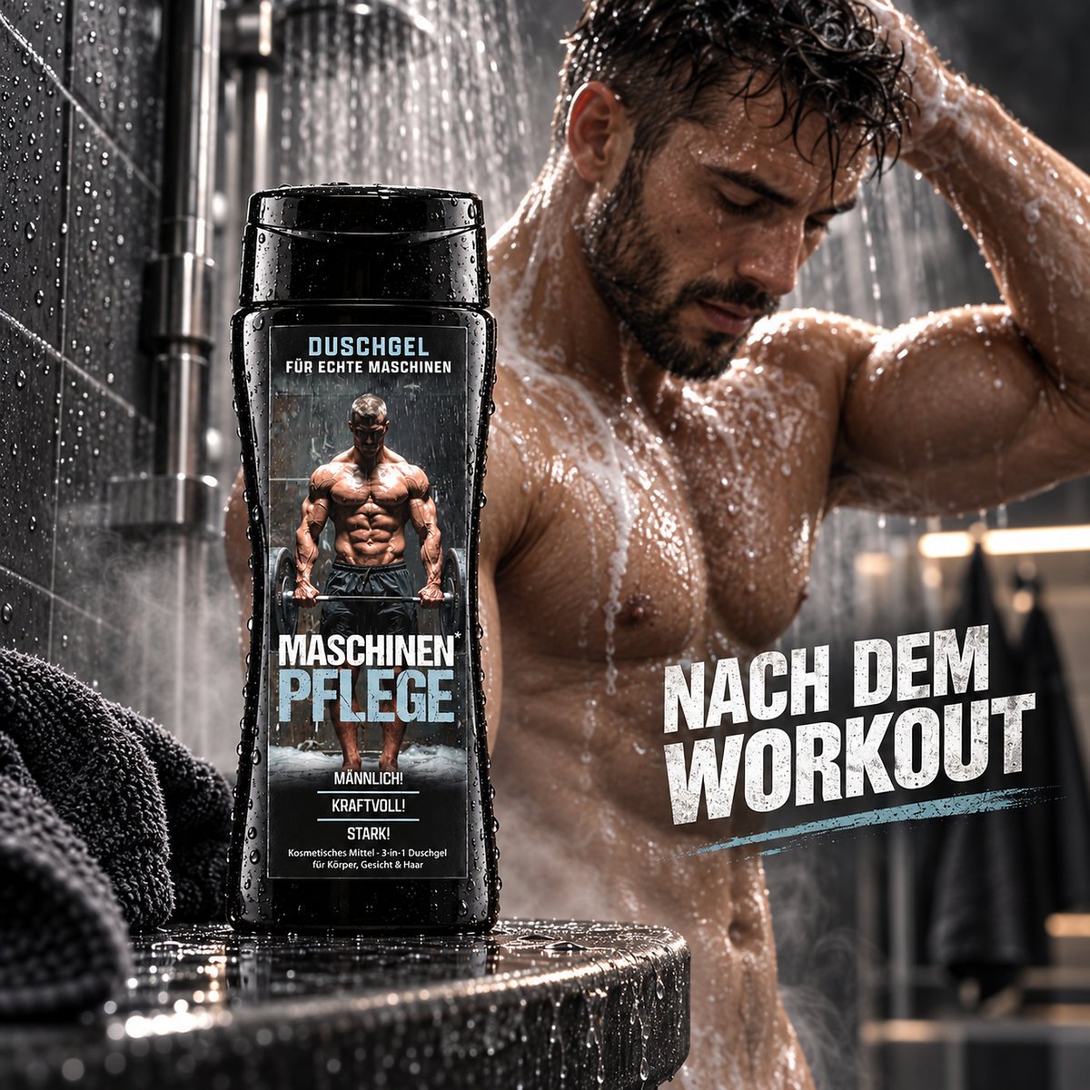 Maschinenpflege Duschgel – lustiges Duschgel für Männer, witziges Geschenk für Bodybuilder, Fitness Fans