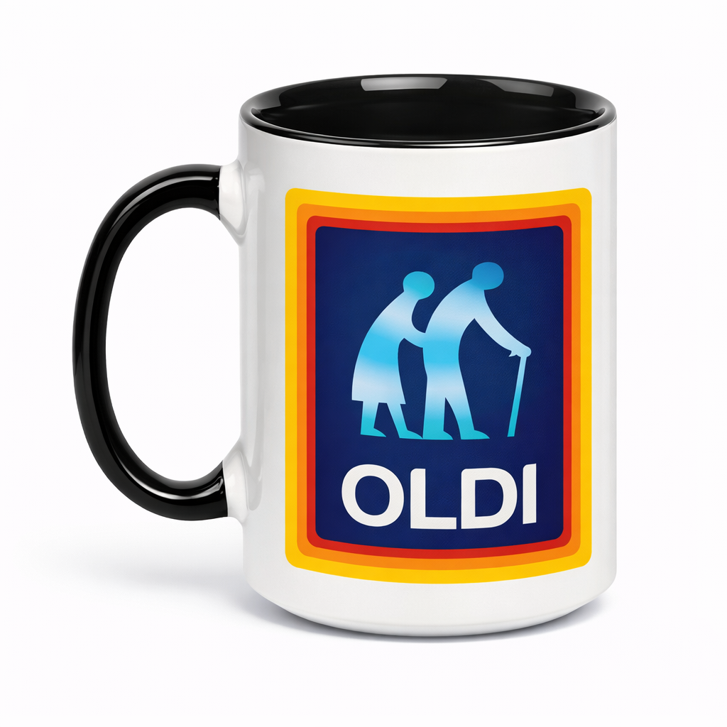 OLDI Tasse – Lustige Kaffeetasse als Geschenk für Senioren, Oma, Opa, Mama & Papa