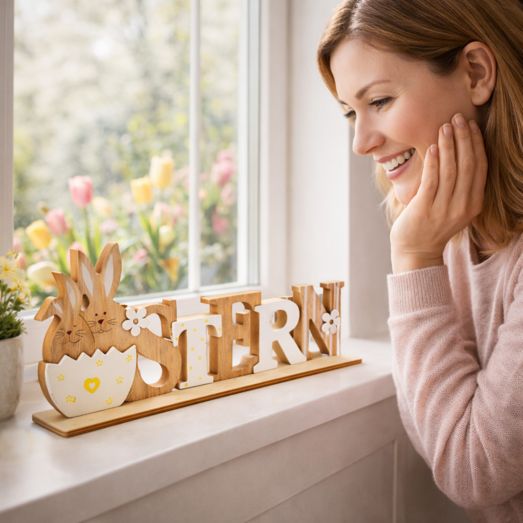 Osterdeko Ostern Hase Holzschild