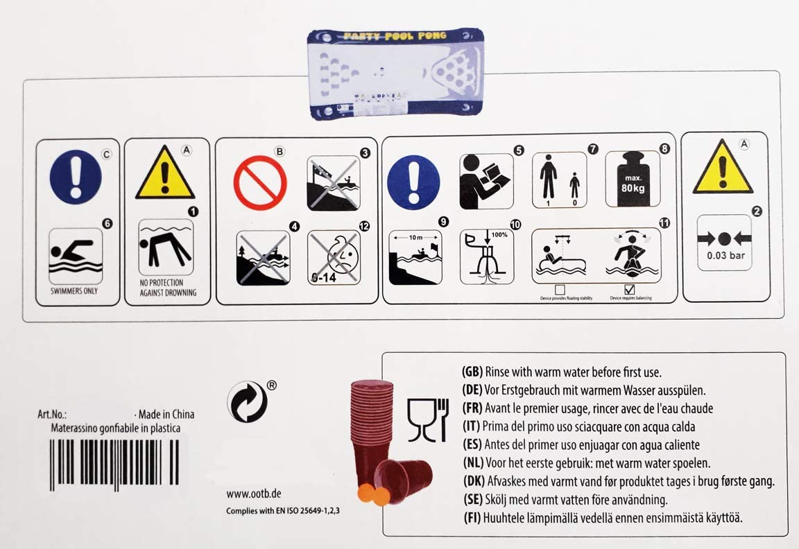 PoolPong Bier Pong Luftmatratze Pool