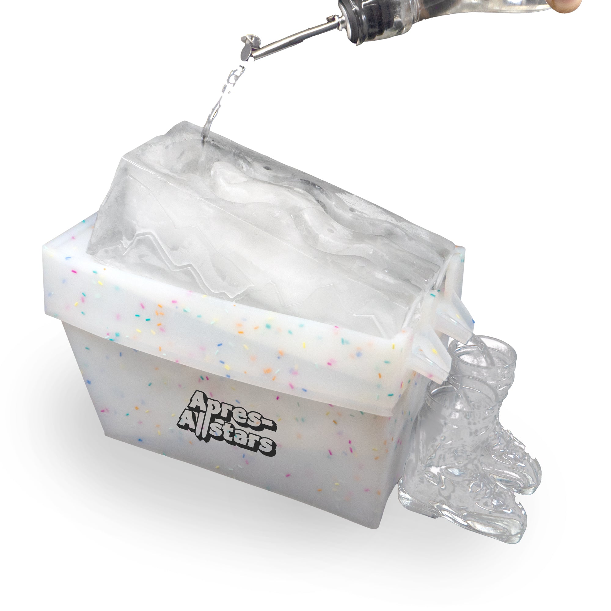 Eiswürfelform Skipiste Weltneuheit für Skigläser