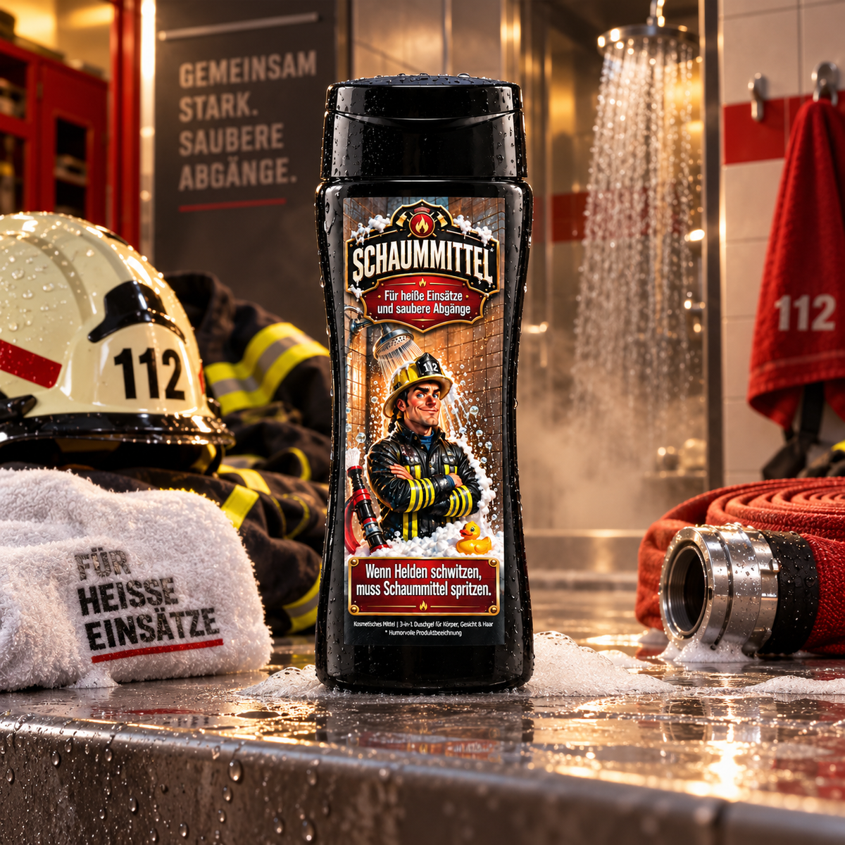 Schaummittel – lustiges 3-in-1 Feuerwehr Duschgel & Geschenk