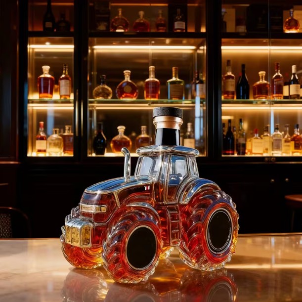 Bulldog Traktor Glaskaraffe 300 ml – Karaffe in Traktorform Männergeschenk!