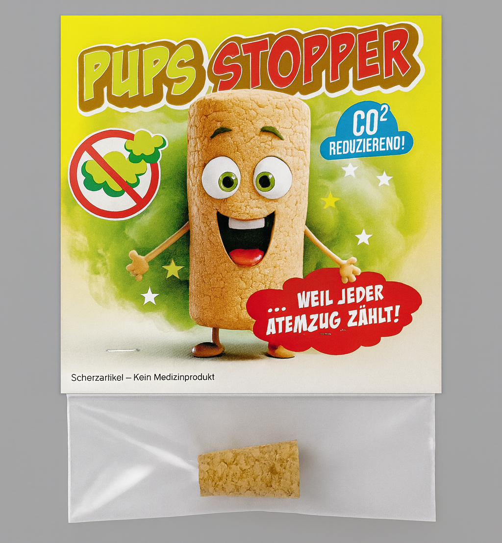 PupsStopper – Lustiger Scherzartikel & Party-Gag | Witziges Geschenk für Freunde, Kollegen & Feiern | Spaßartikel mit Humor