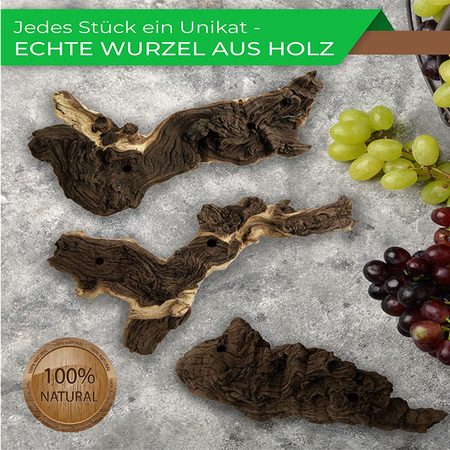 Grappaglas auf Echtholzwurzel Schnapsglas Wurzel