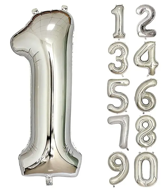 Folienballon Zahlenballon Deko Geburtstagsfeier XXL 80cm mit Luft und Helium