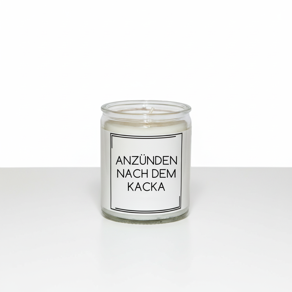 Witzige Kerze mit Spruch - vegan und nachhaltig