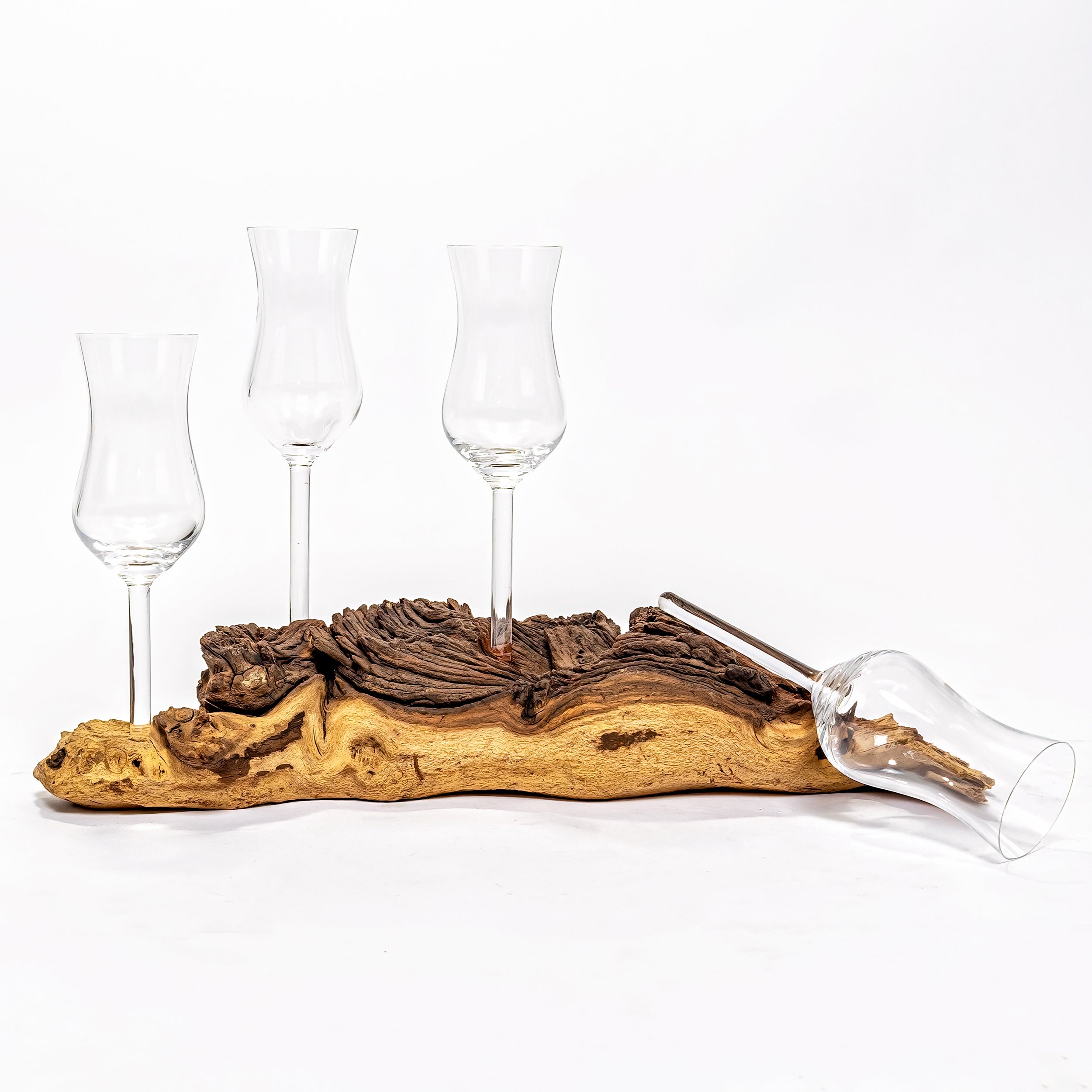 Grappawurzel Echtholzwuezel mit Glas ohne Fuß