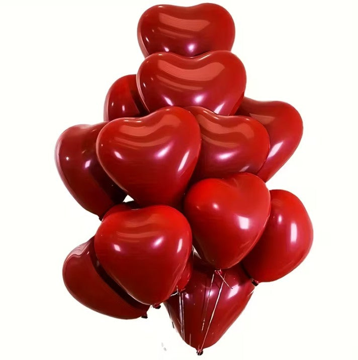 25x Herzluftballons Herz Ballon mit 25cm - Für Valentinstag, Verlobung oder Antrag