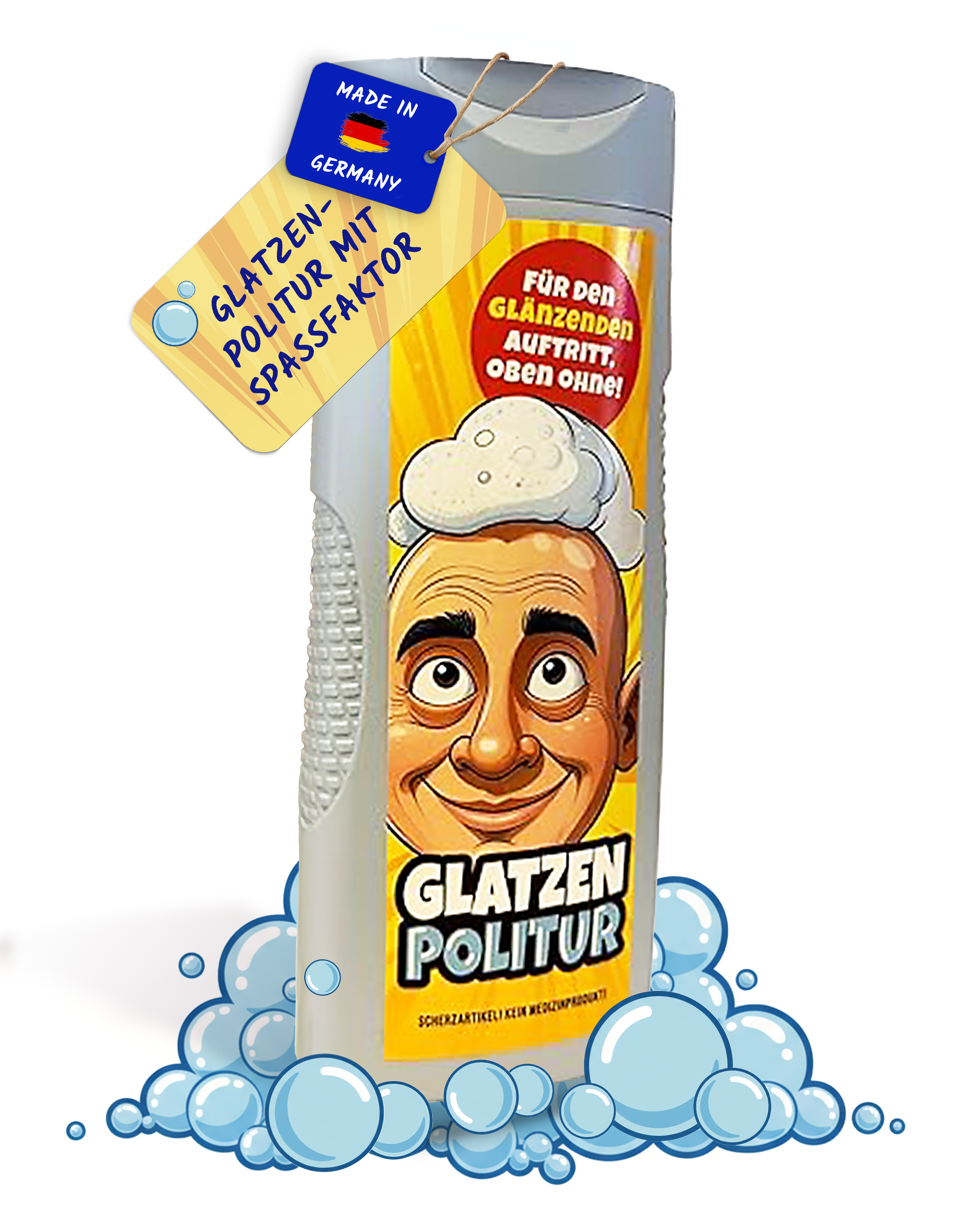 😇GlatzenPolitur - Das legendäre Männerduschgel für strahlend-glänzende Köpfe & gepflegten Humor! | einzigartige Geschenkidee und Männergeschenk 😂