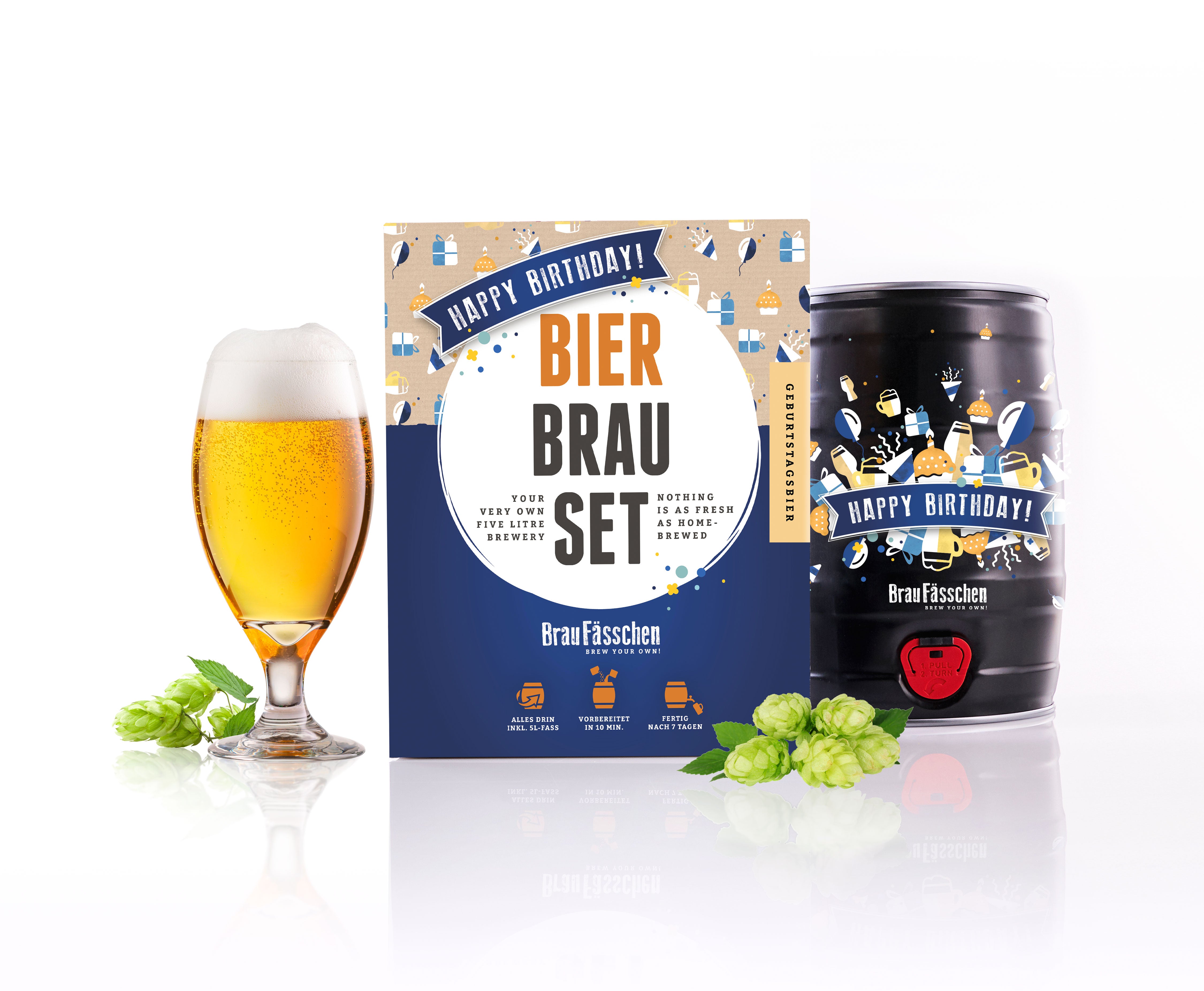 Bierbrauset zum Selberbrauen 5L – Geschenk für Männer, Papa & Bierliebhaber - Braufässchen