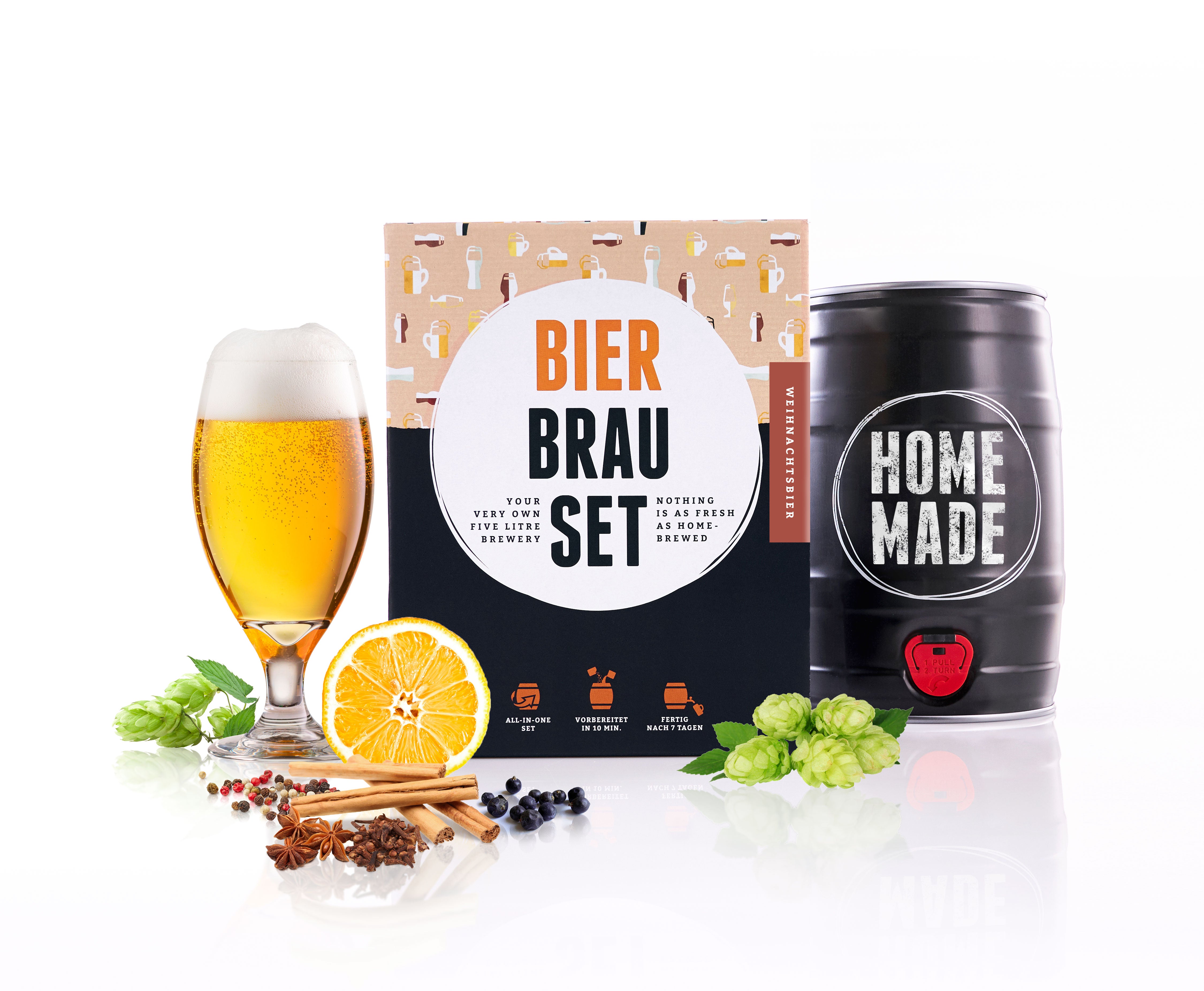Bierbrauset zum Selberbrauen 5L – Geschenk für Männer, Papa & Bierliebhaber - Braufässchen