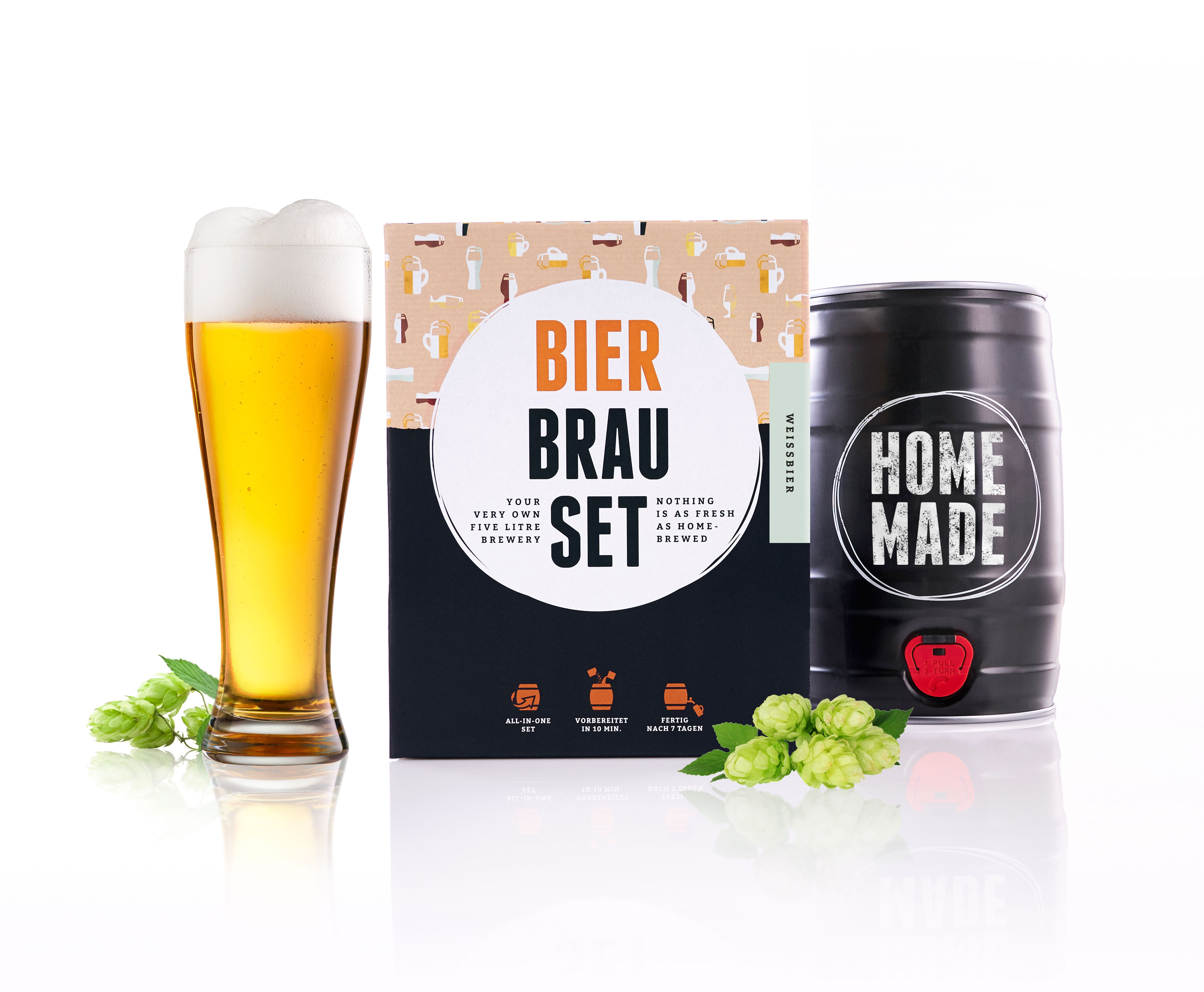 Bierbrauset zum Selberbrauen 5L – Geschenk für Männer, Papa & Bierliebhaber - Braufässchen