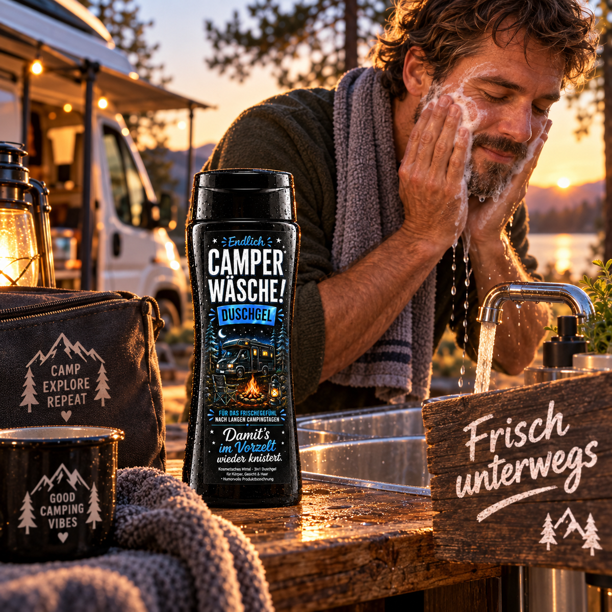 Camper Wäsche! - Damits im Vorzelt wieder knistert / Lustiges Duschgel für Campingfans