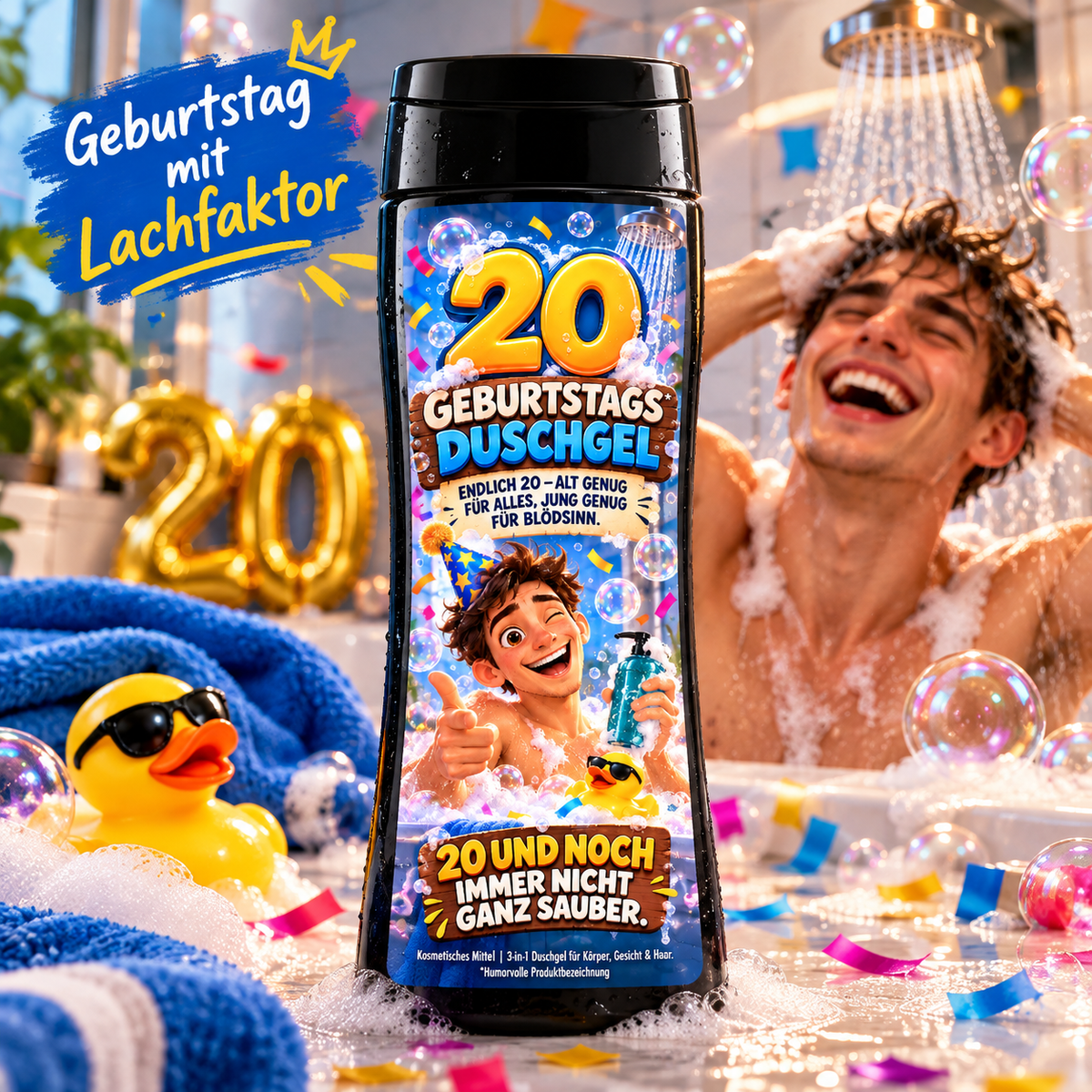 20er Duschgel – lustiges 3-in-1 Duschgel zum 20. Geburtstag