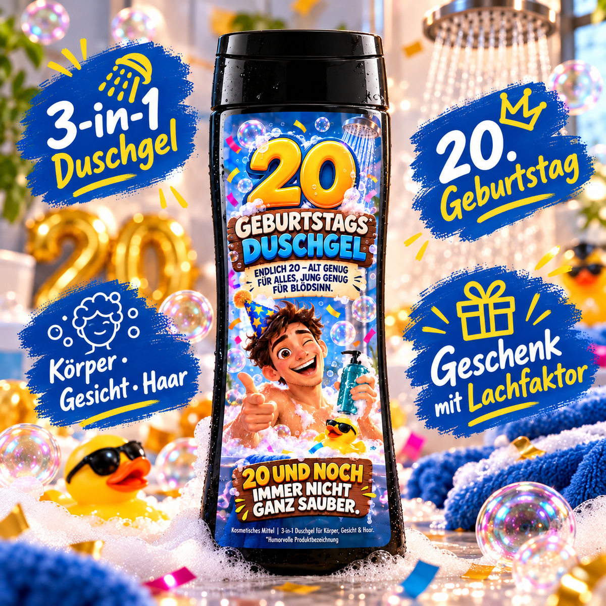 20er Duschgel – lustiges 3-in-1 Duschgel zum 20. Geburtstag