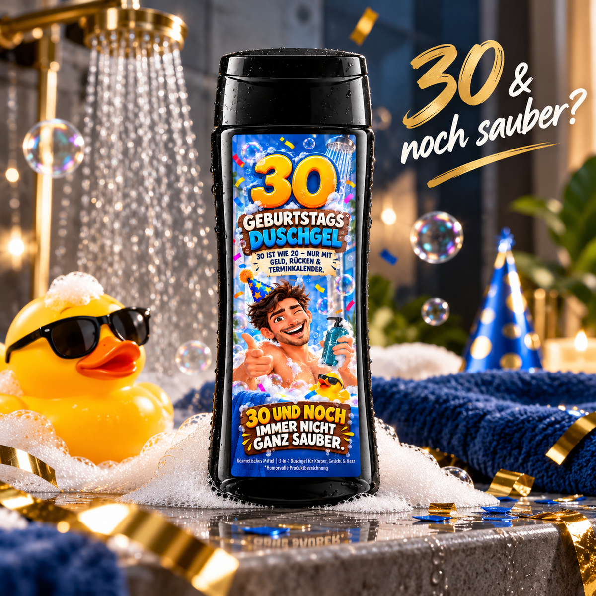 30er Duschgel – lustiges 3-in-1 Duschgel zum 30. Geburtstag