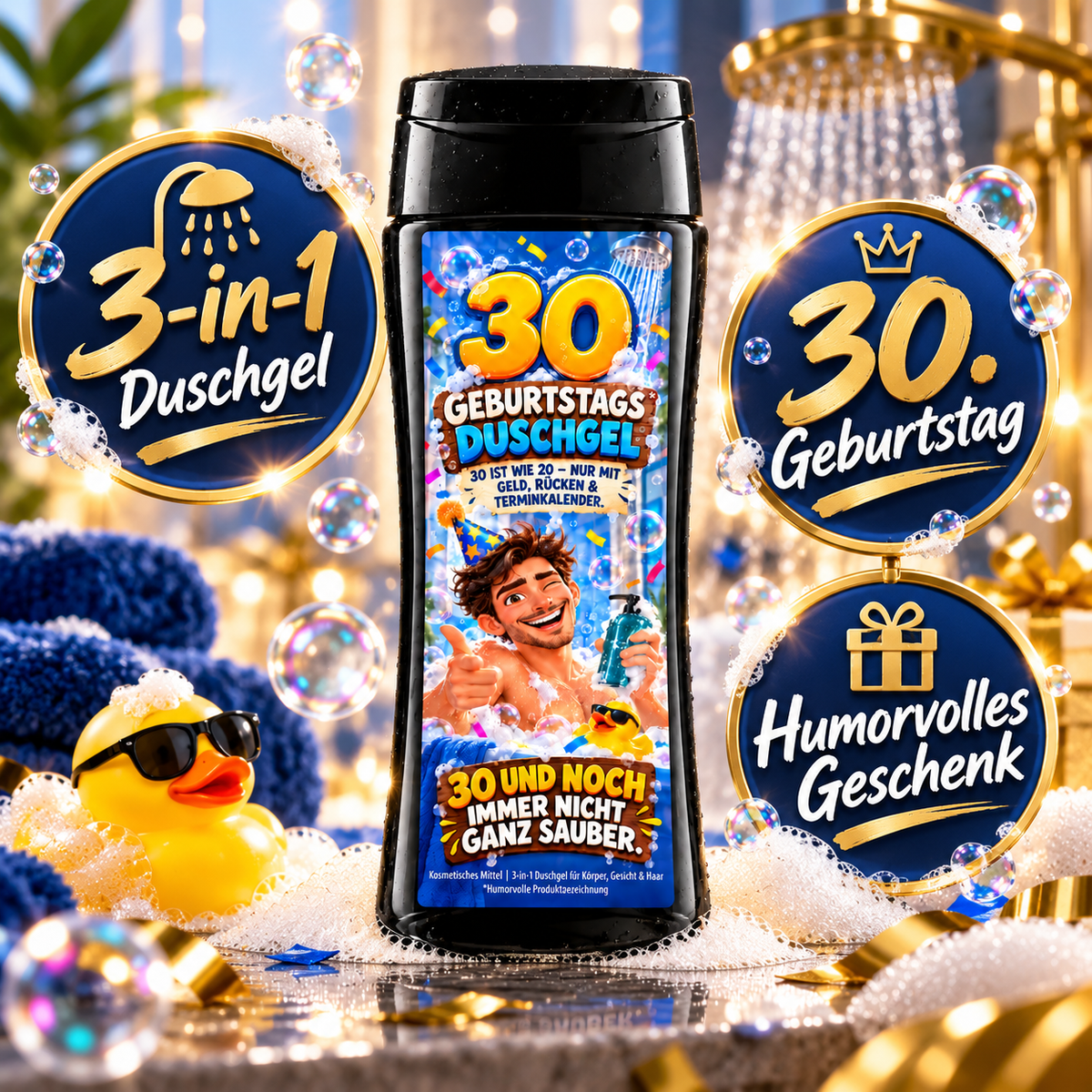 30er Duschgel – lustiges 3-in-1 Duschgel zum 30. Geburtstag