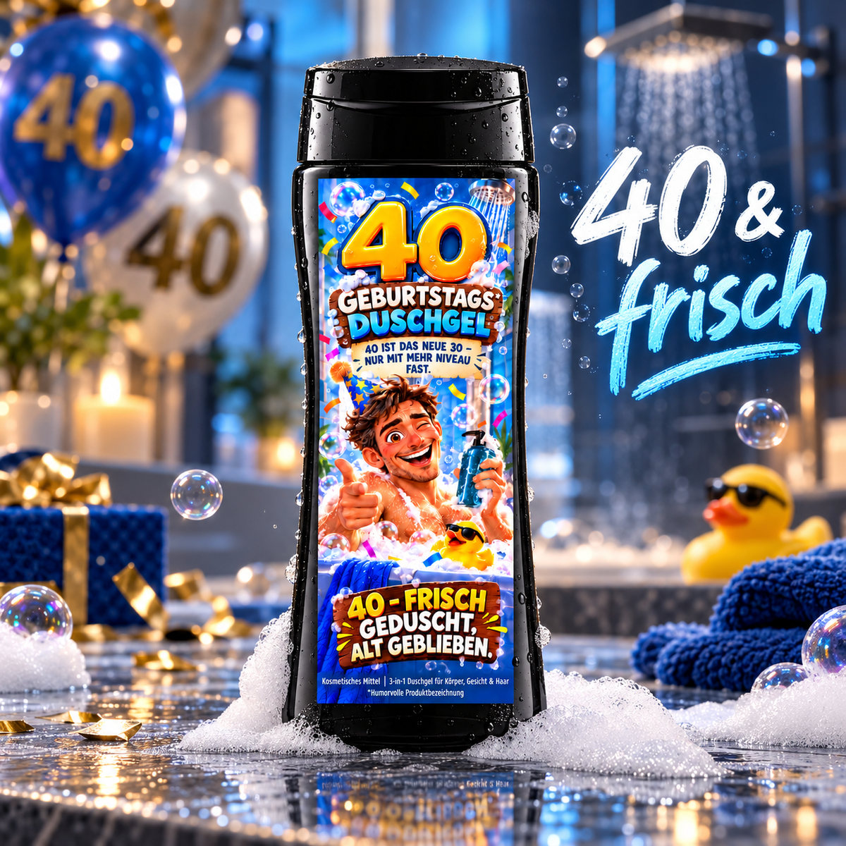 40er Duschgel – lustiges 3-in-1 Duschgel zum 40. Geburtstag
