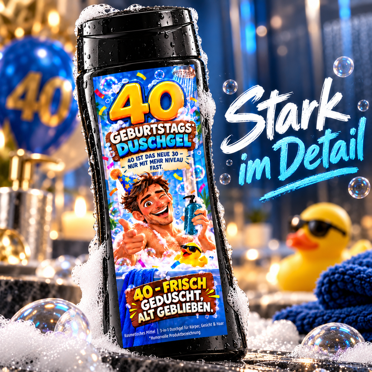 40er Duschgel – lustiges 3-in-1 Duschgel zum 40. Geburtstag