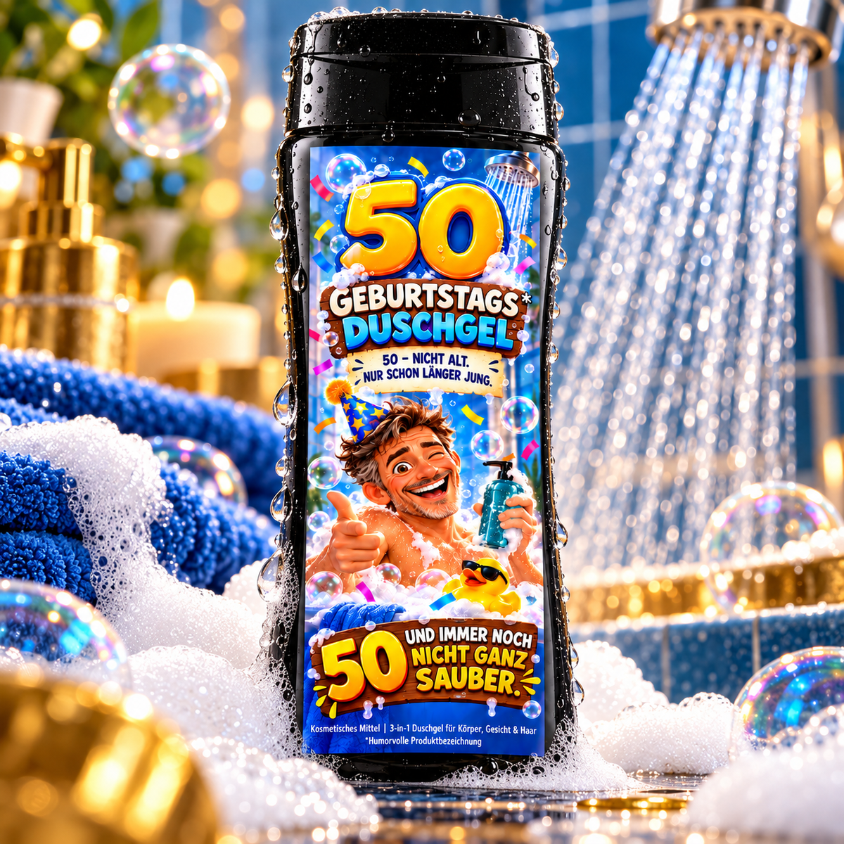 50er Duschgel – lustiges 3-in-1 Duschgel zum 50. Geburtstag