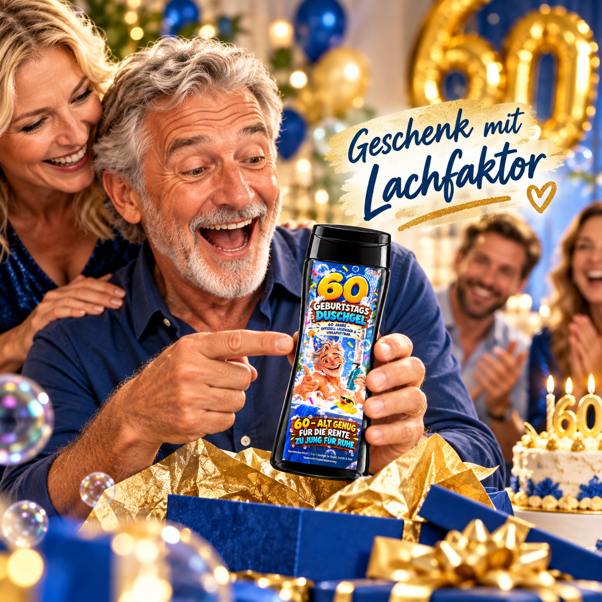 60er Duschgel – lustiges 3-in-1 Duschgel zum 60. Geburtstag