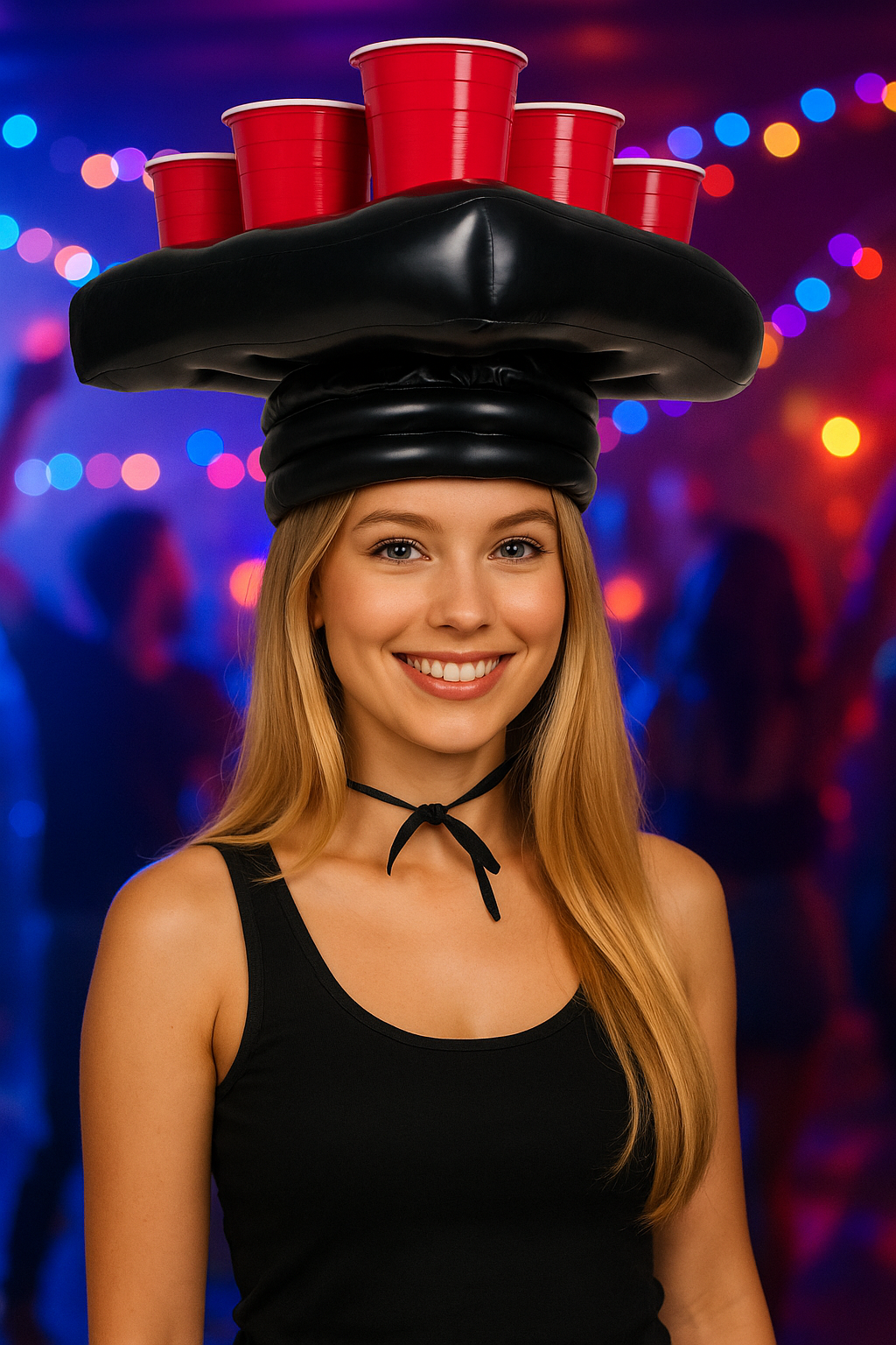 Beer Pong Mütze - BierPong für den Kopf - Trinkspiel