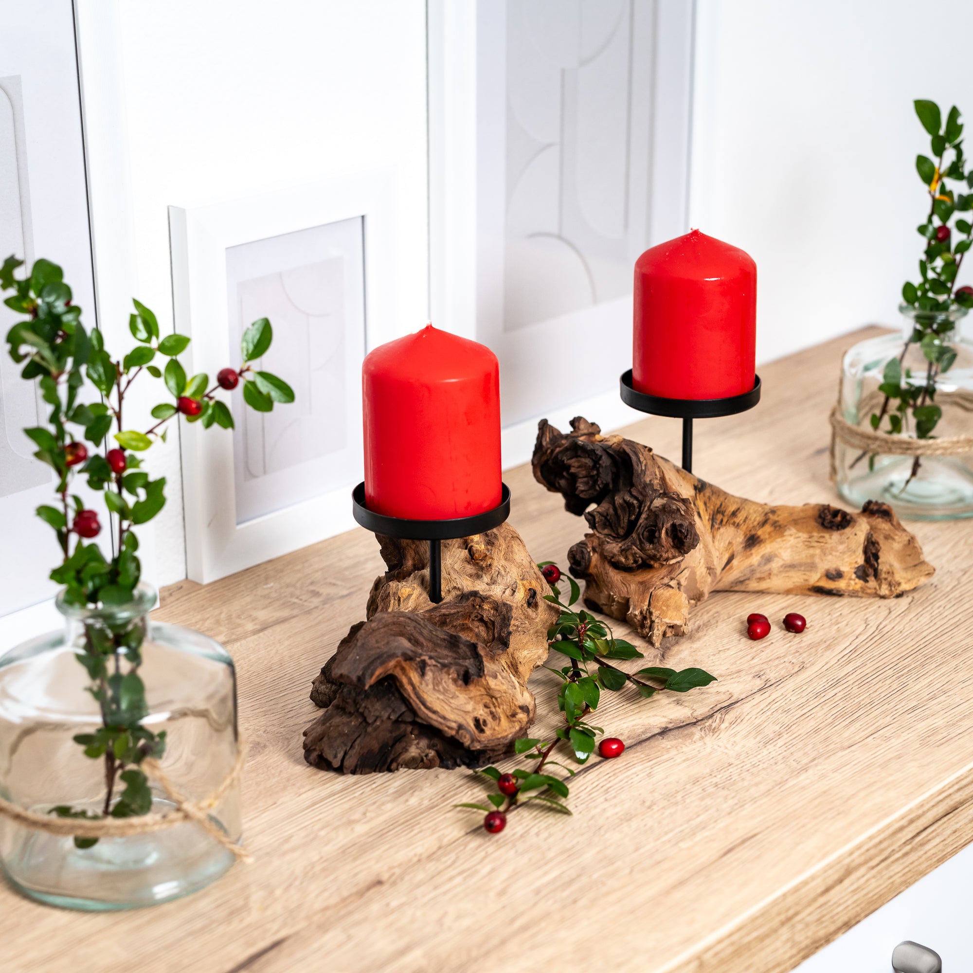 Kerzenhalter Kerzenständer Echtholzwurzel Kerze