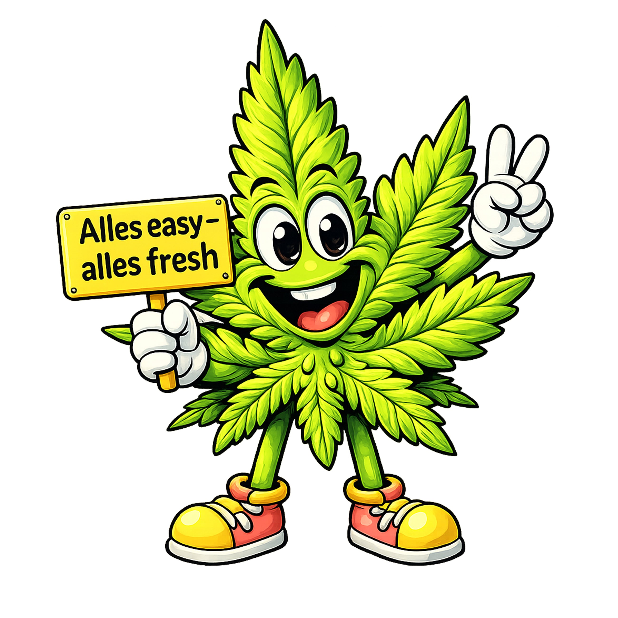 Duftbaum Auto Lufterfrischer Cannabis Blatt „Alles easy – Alles fresh“ – Marihuana Weed Duftbaum zum Aufhängen am Rückspiegel