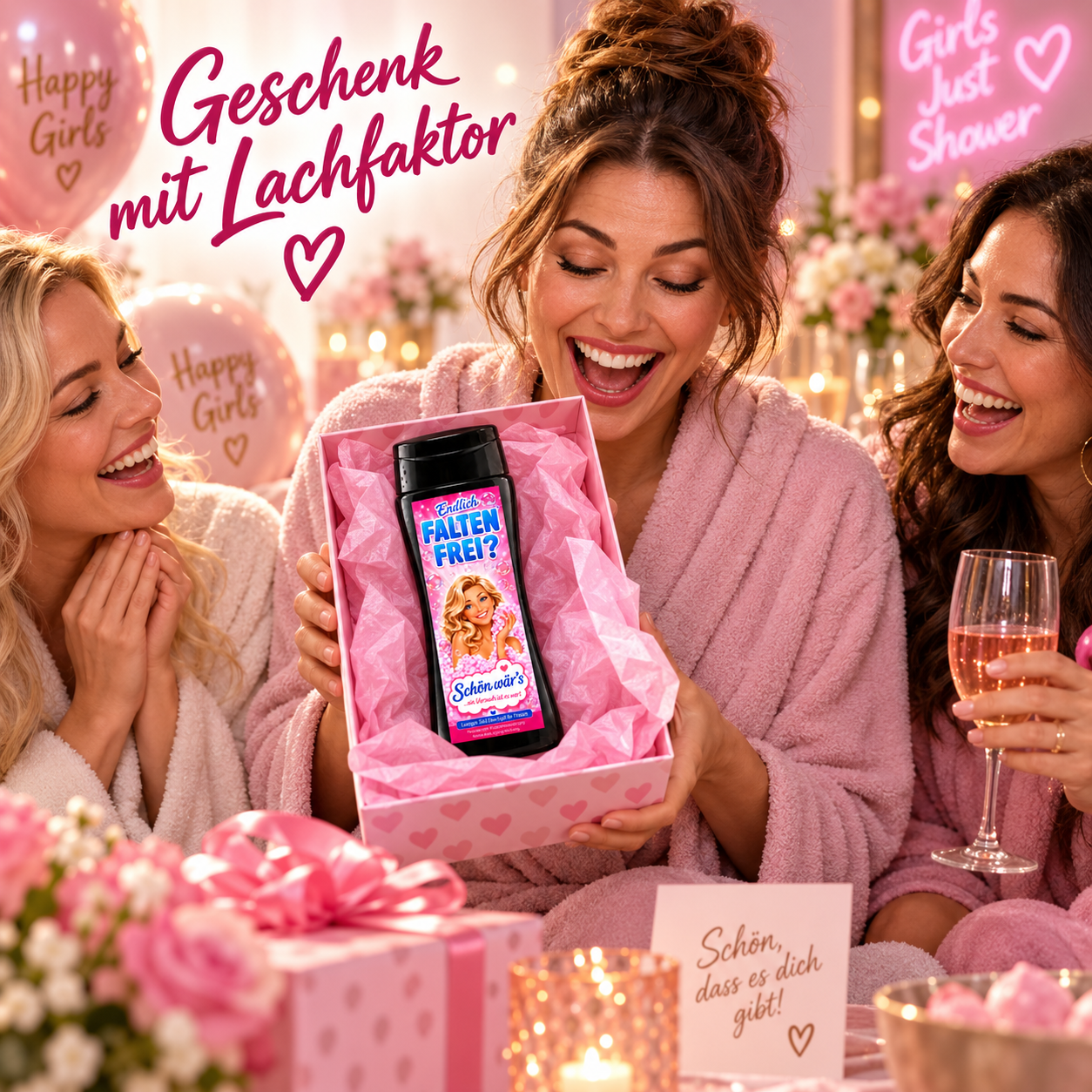 Faltenfrei Duschgel – Lustiges Geschenk für Frauen mit Humor