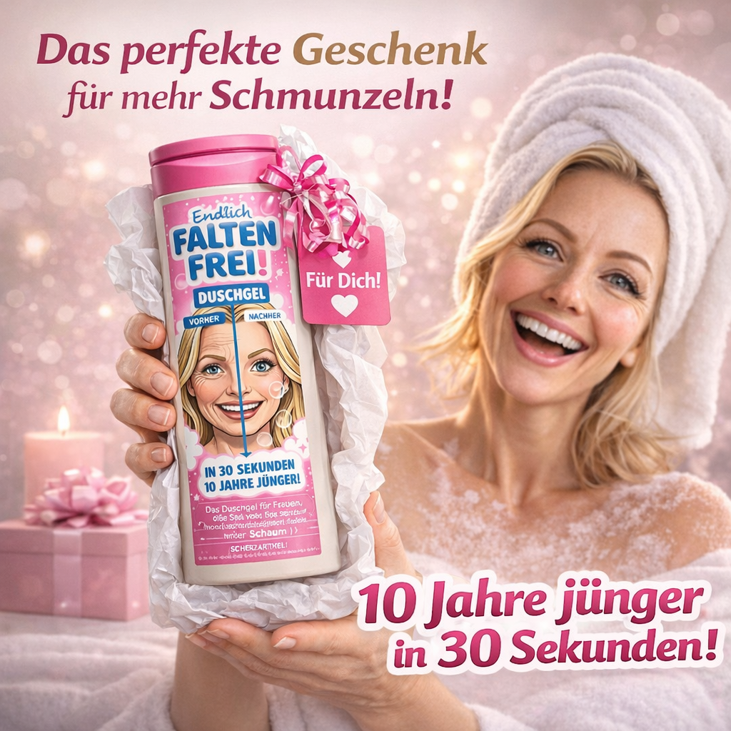 Faltenfrei Duschgel – Lustiges Geschenk für Frauen mit Humor