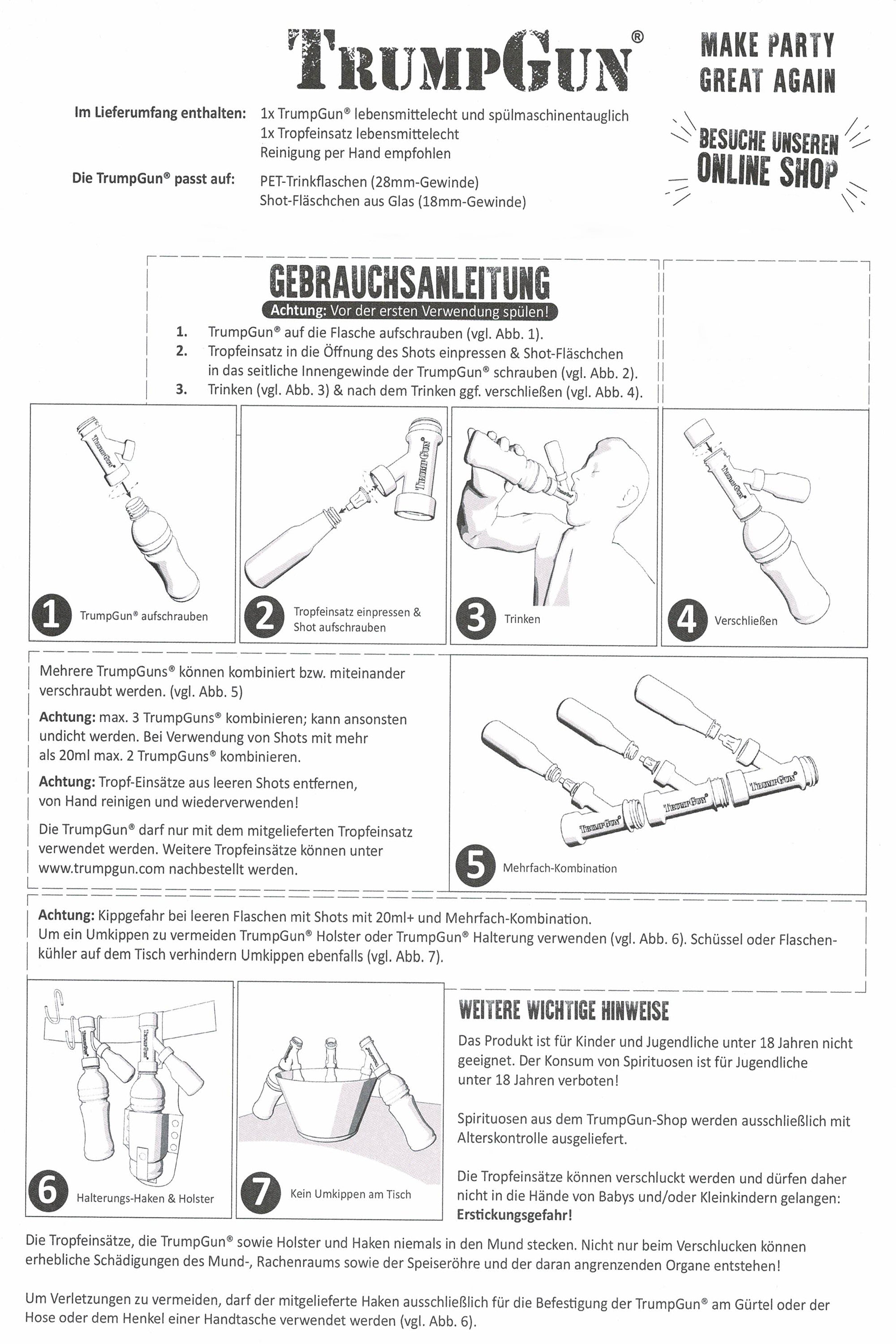 TrumpGun Trump Gun  Make Party great again Festival Shoot Shot Schnaps Geburtstagsgeschenk